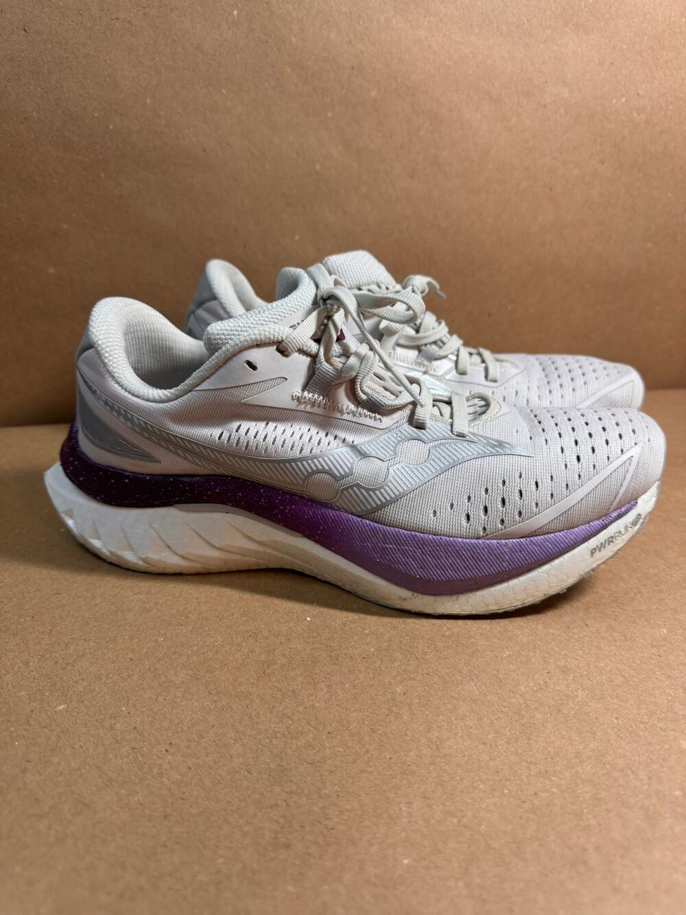 Saucony Endorphin Speed 4 Women's Running Shoes Size 9 White Purple No Insoles